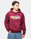 Thrasher x Toy Machine Vortex Pullover Hoodie - Maroon