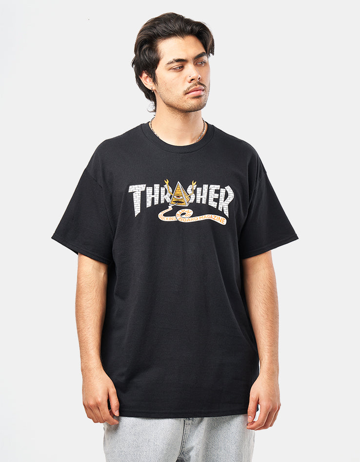Thrasher x Toy Machine Pyramid T-Shirt - Black