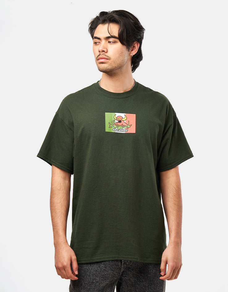 Thrasher x Toy Machine Hecho T-Shirt - Forest Green