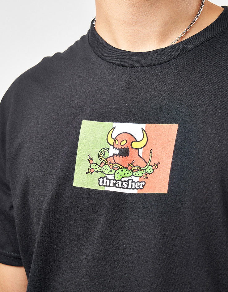 Thrasher x Toy Machine Hecho T-Shirt - Black