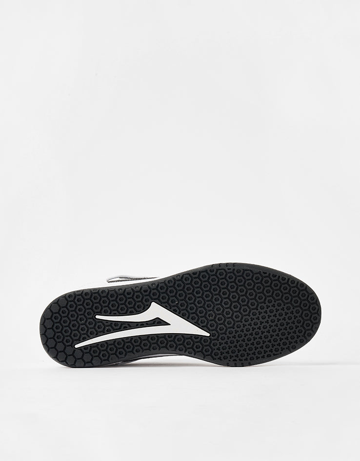 Lakai Telford Low Skate Shoes - White/Black Leather