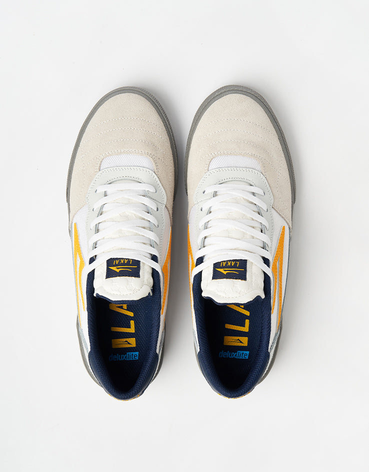 Lakai Cambridge Skate Shoes - White Leather