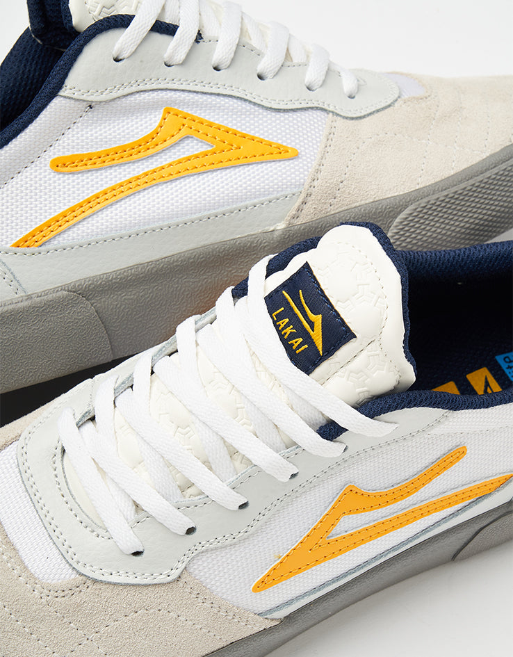 Lakai Cambridge Skate Shoes - White Leather