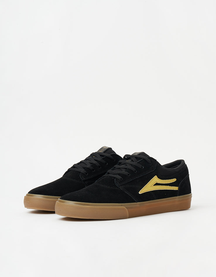 Lakai Griffin Skate Shoes - Black/Gold Suede