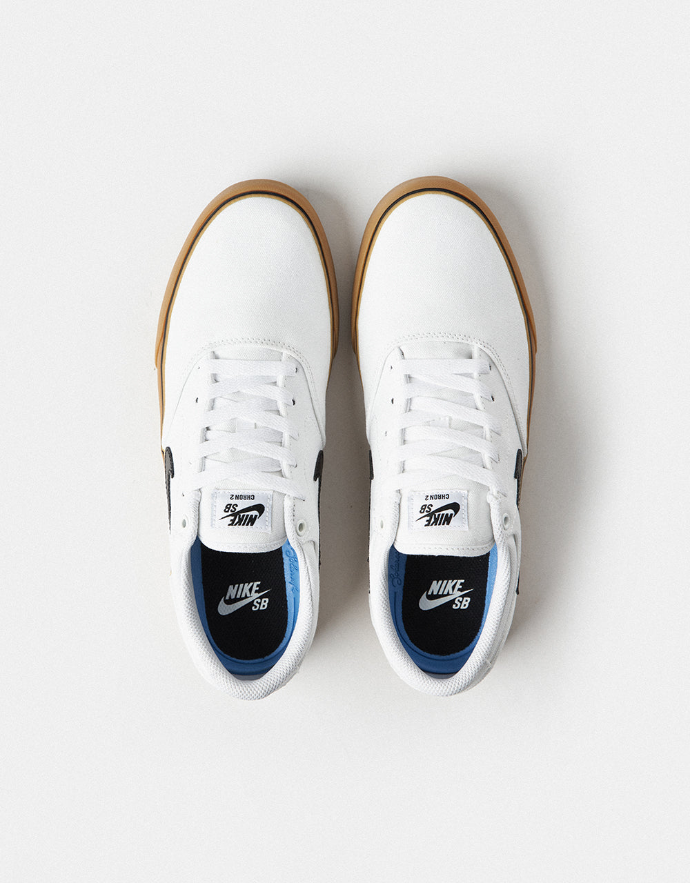 Nike SB Chron 2 Canvas Skate Shoes - White/Black-White-Gum Light