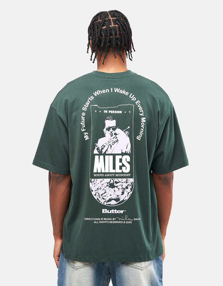 Butter Goods x Miles Davis Round About Midnight T-Shirt - Dark Forest