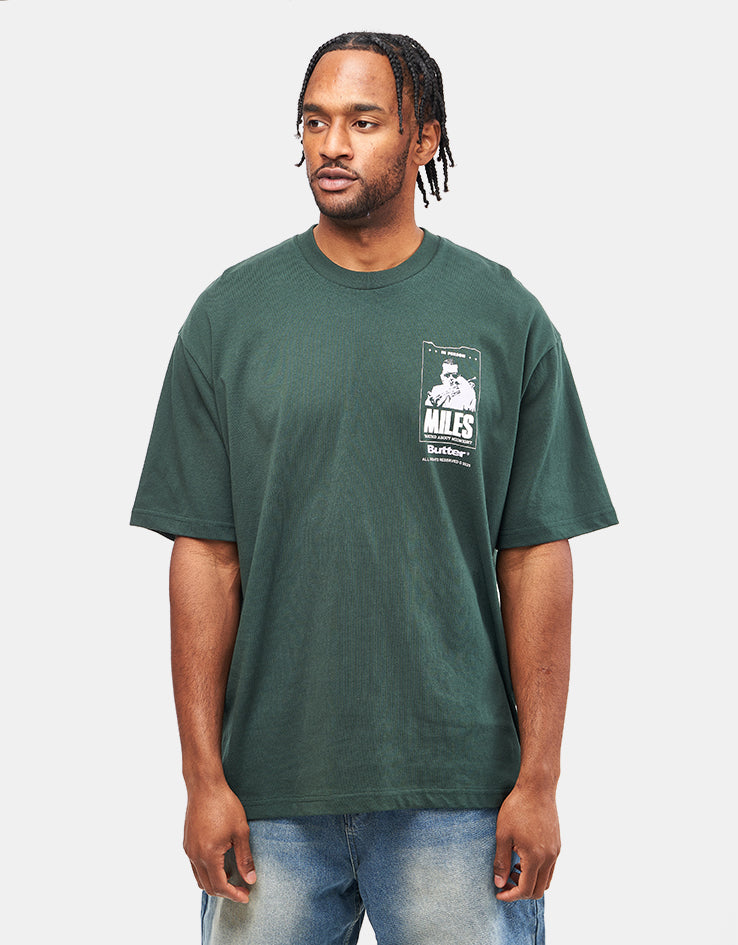 Butter Goods x Miles Davis Round About Midnight T-Shirt - Dark Forest
