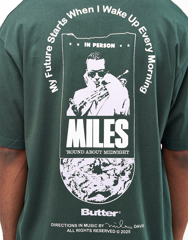 Butter Goods x Miles Davis Round About Midnight T-Shirt - Dark Forest