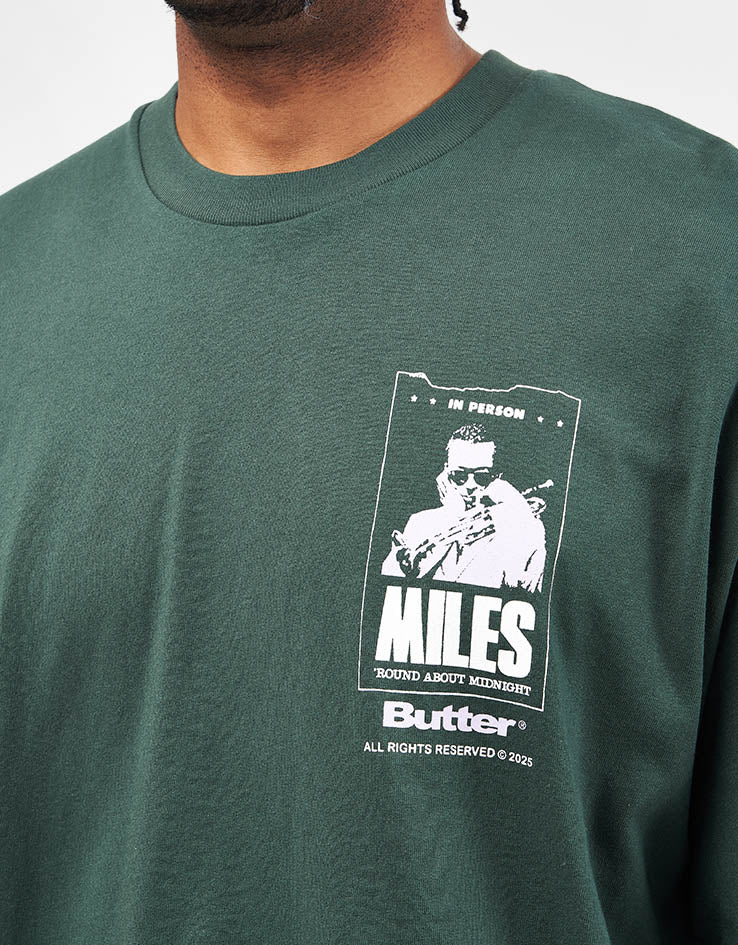 Butter Goods x Miles Davis Round About Midnight T-Shirt - Dark Forest