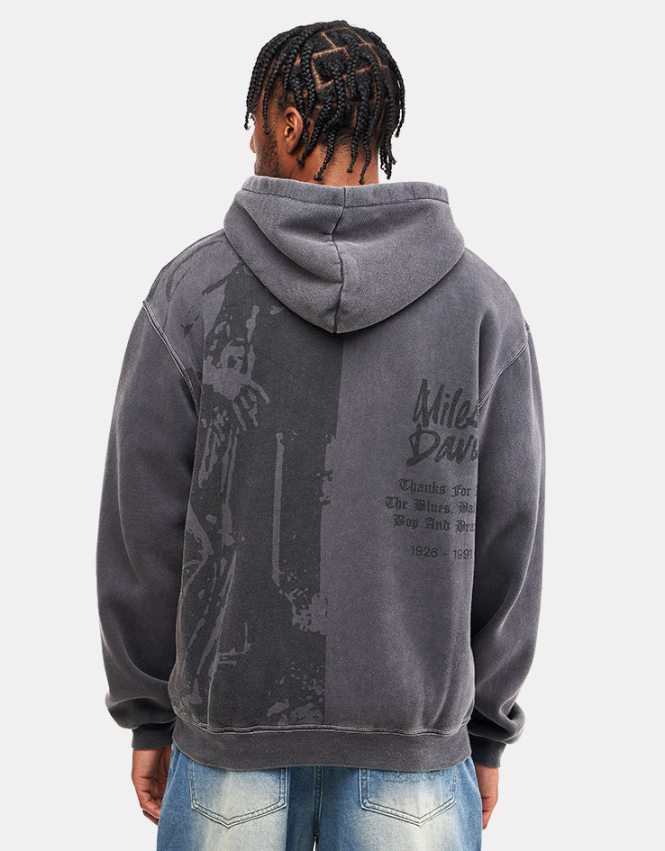 Butter Goods x Miles Davis Thanks Zip-Thru Hoodie - Charcoal