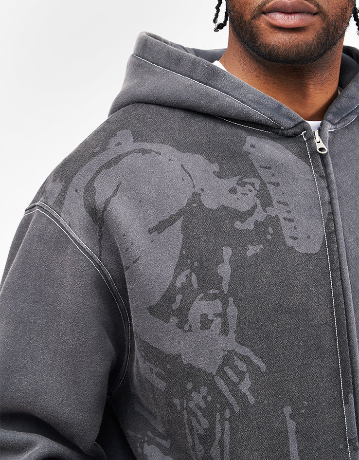 Butter Goods x Miles Davis Thanks Zip-Thru Hoodie - Charcoal