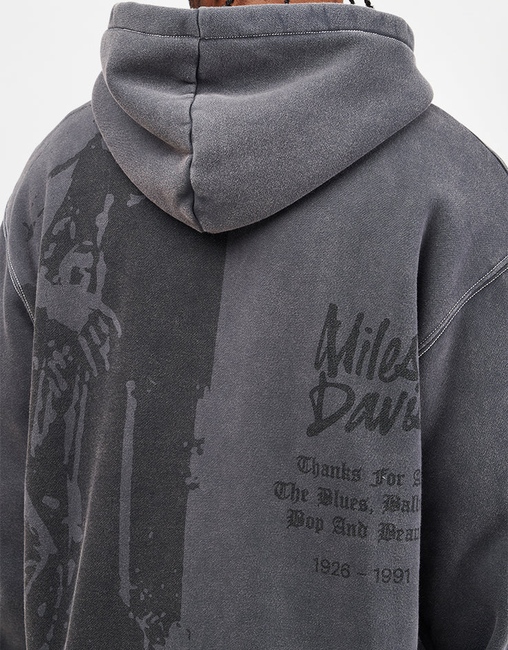 Butter Goods x Miles Davis Thanks Zip-Thru Hoodie - Charcoal