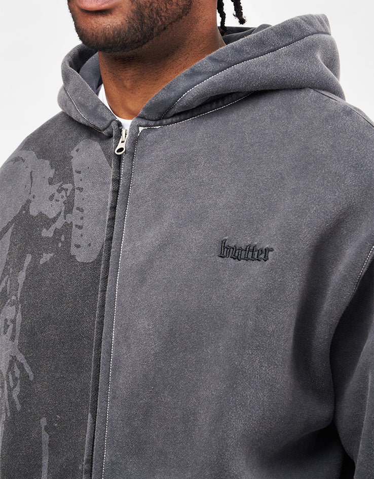 Butter Goods x Miles Davis Thanks Zip-Thru Hoodie - Charcoal