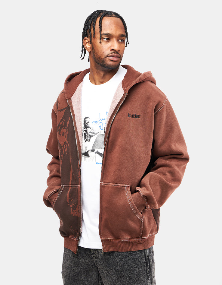 Butter Goods x Miles Davis Thanks Zip-Thru Hoodie - Brown