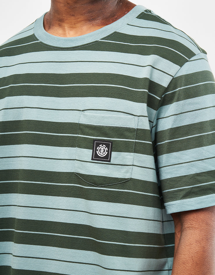 Element Icon Label Pocket Striped T-Shirt - Trellis/Jungle Green