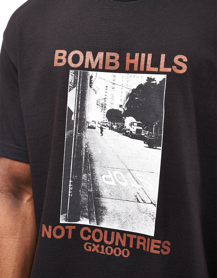 GX1000 Bomb Hills Not Countries T-Shirt - Black/Brown