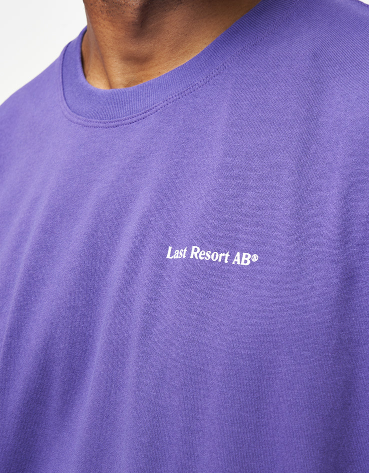 Last Resort Atlas Monogram T-Shirt - Heliotrope/White