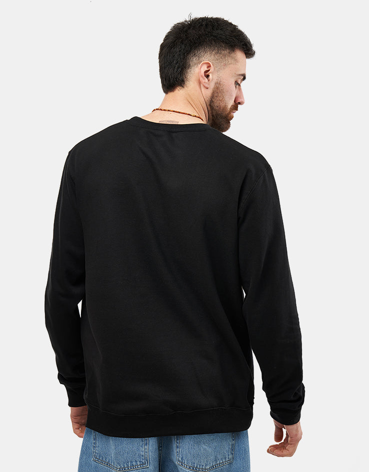 Magenta Script Crewneck - Black