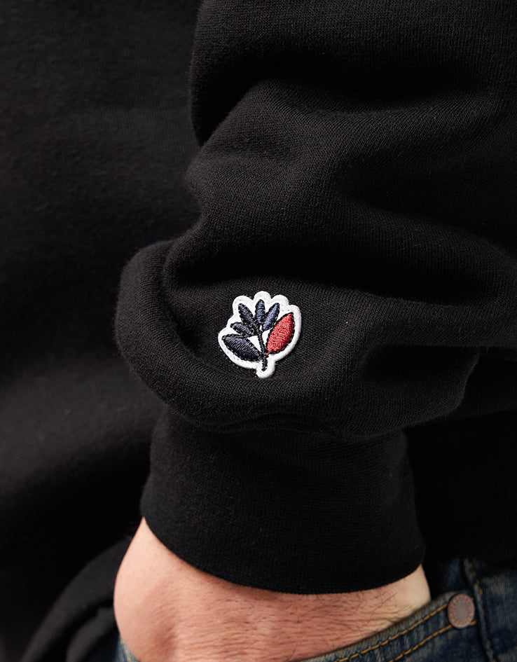 Magenta Script Crewneck - Black