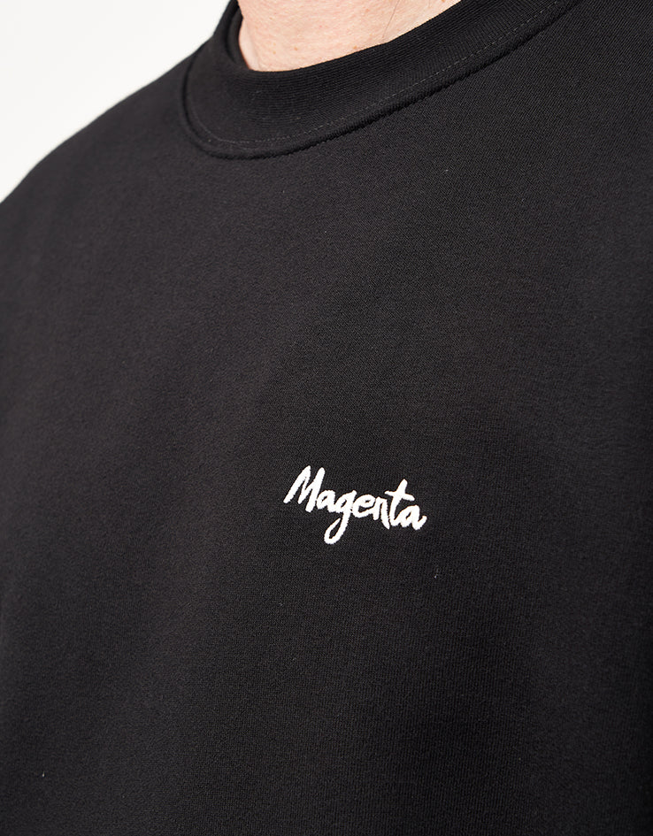 Magenta Script Crewneck - Black