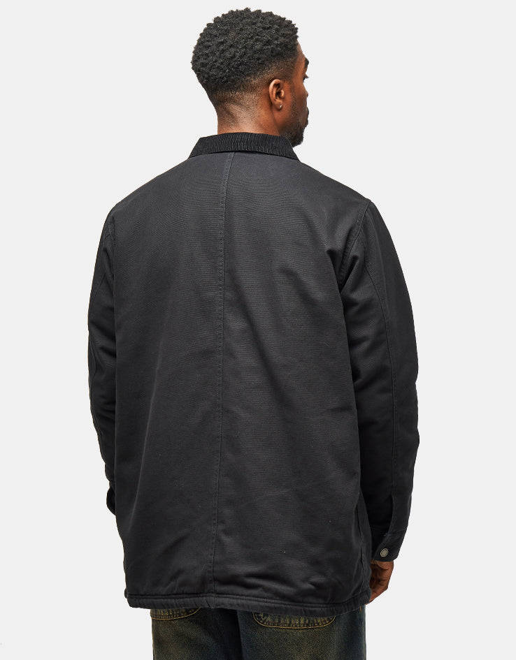 Dickies High Pile Fleece Lined Chore Jacket - Stone Washed Black