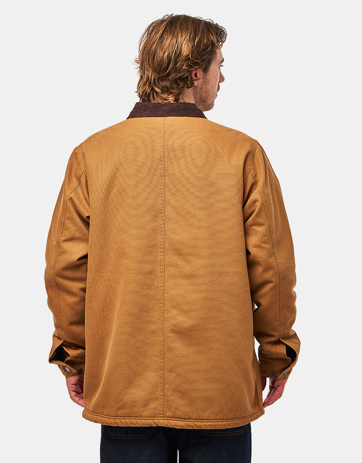 Dickies High Pile Fleece Lined Chore Jacket - Stonewashed Brown Duck