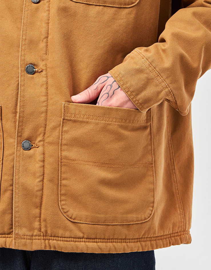 Dickies High Pile Fleece Lined Chore Jacket - Stonewashed Brown Duck