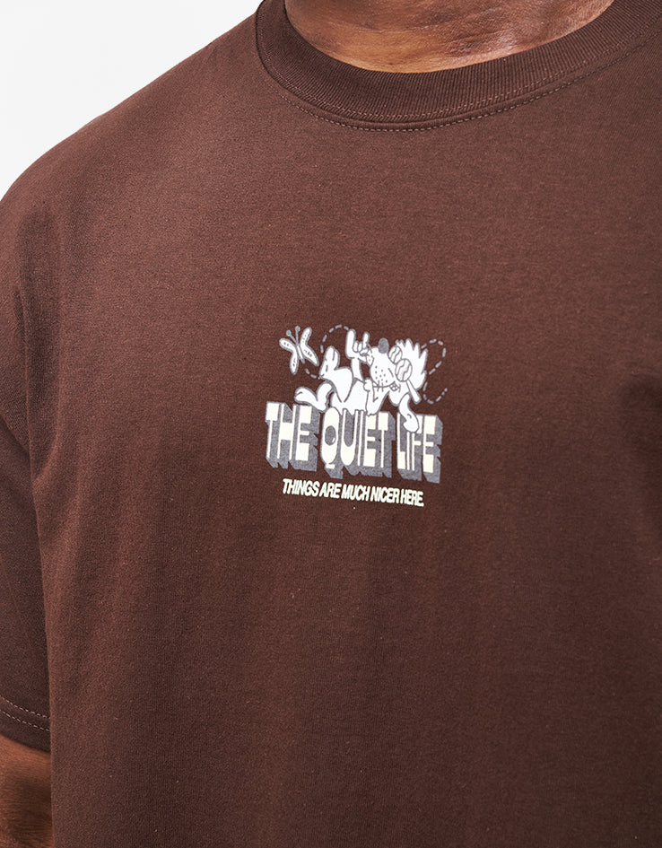 The Quiet Life As Slow As Possible T-Shirt - Dark Brown