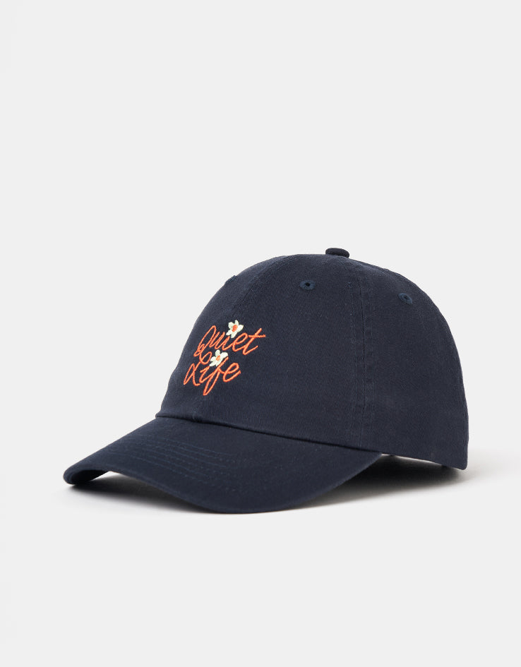 The Quiet Life Floral Script Dad Cap - Navy