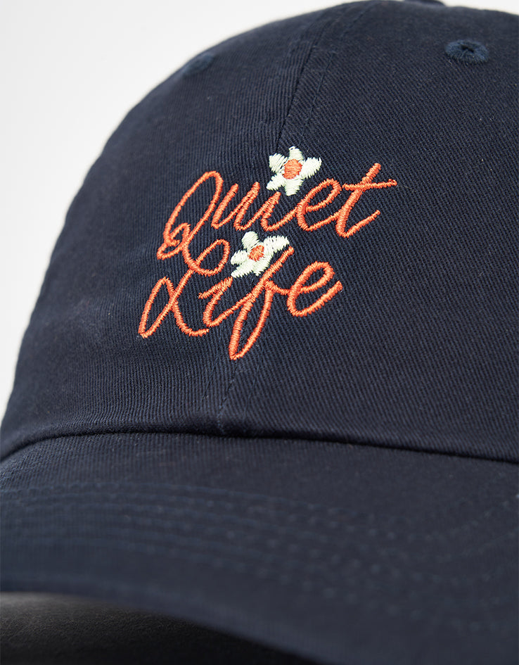 The Quiet Life Floral Script Dad Cap - Navy
