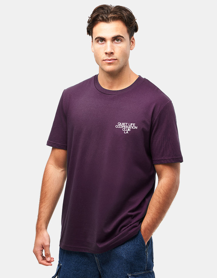 The Quiet Life Cooperation Club T-Shirt - Eggplant