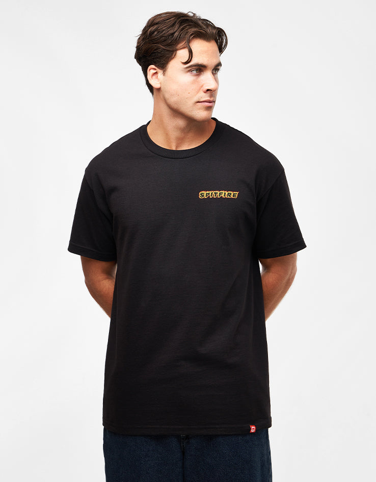 Spitfire OG Classic Flame T-Shirt - Black/Red/Yellow