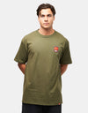 Spitfire Lil Bighead Fill T-Shirt - Military Green/Red/Black/White