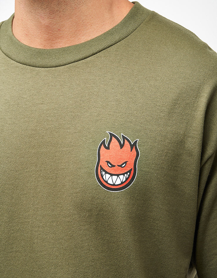 Spitfire Lil Bighead Fill T-Shirt - Military Green/Red/Black/White