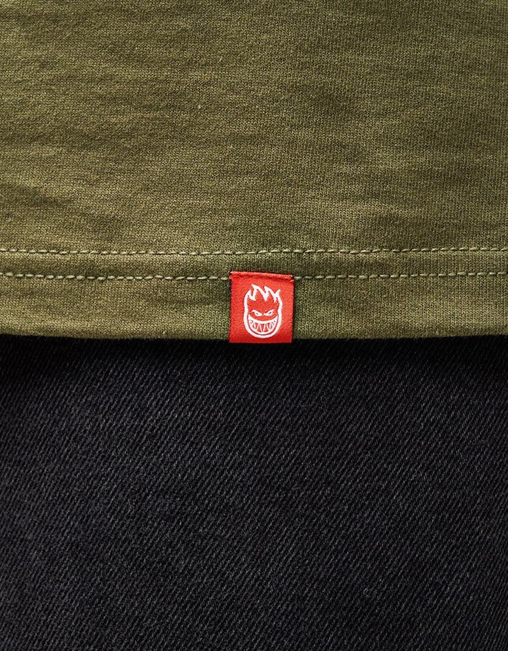 Spitfire Lil Bighead Fill T-Shirt - Military Green/Red/Black/White