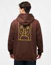 Krooked Moonsmile Raw Pullover Hoodie - Brown/Yellow