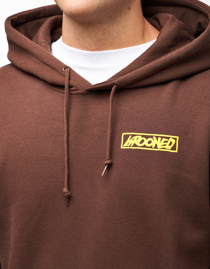 Krooked Moonsmile Raw Pullover Hoodie - Brown/Yellow