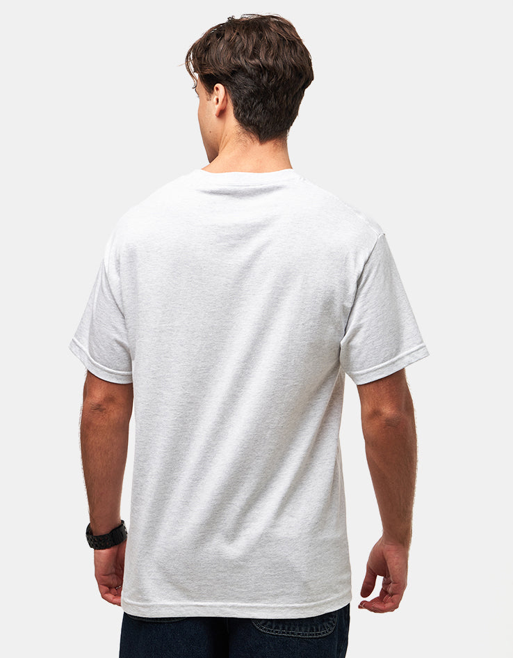 Krooked Mad Back Fill T-Shirt - Ash Grey/Multi