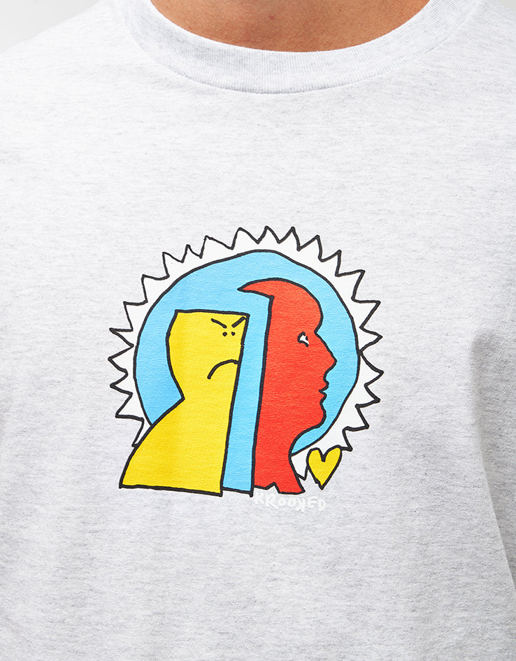 Krooked Mad Back Fill T-Shirt - Ash Grey/Multi