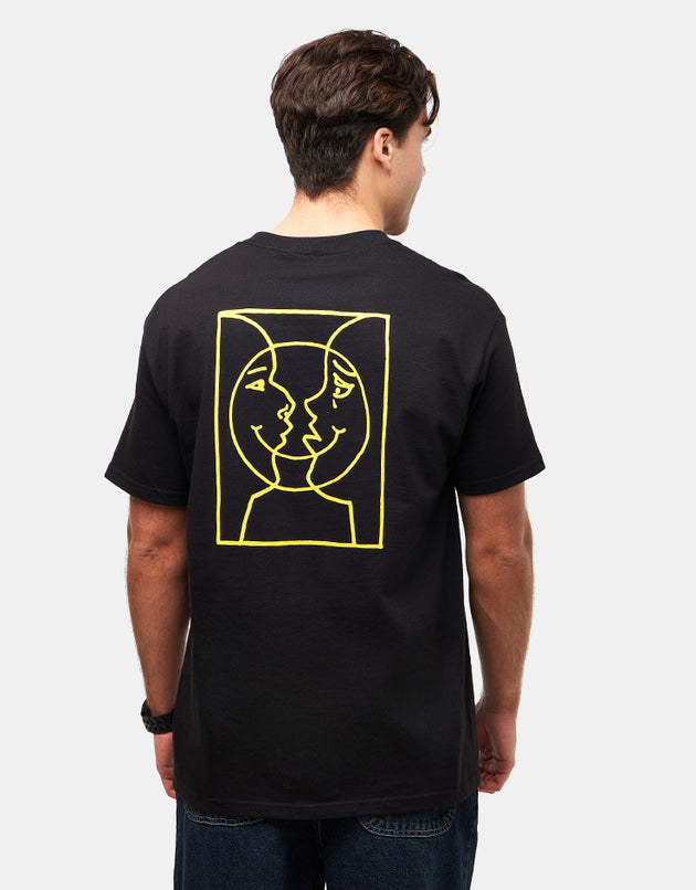 Krooked Moonsmile Raw T-Shirt - Black/Gold