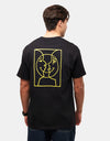 Krooked Moonsmile Raw T-Shirt - Black/Gold