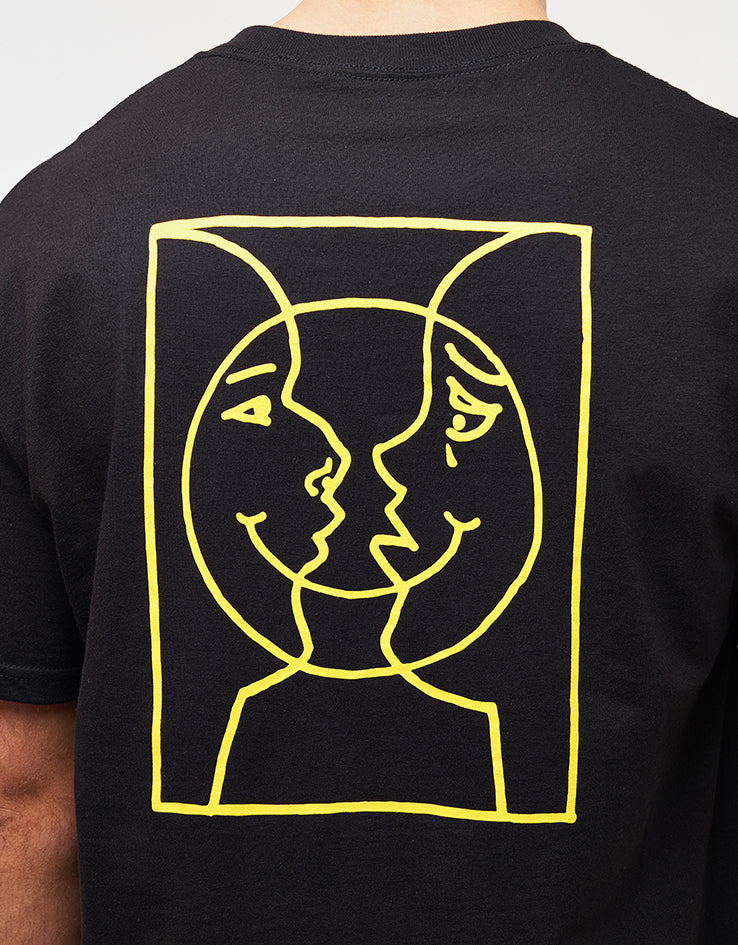 Krooked Moonsmile Raw T-Shirt - Black/Gold