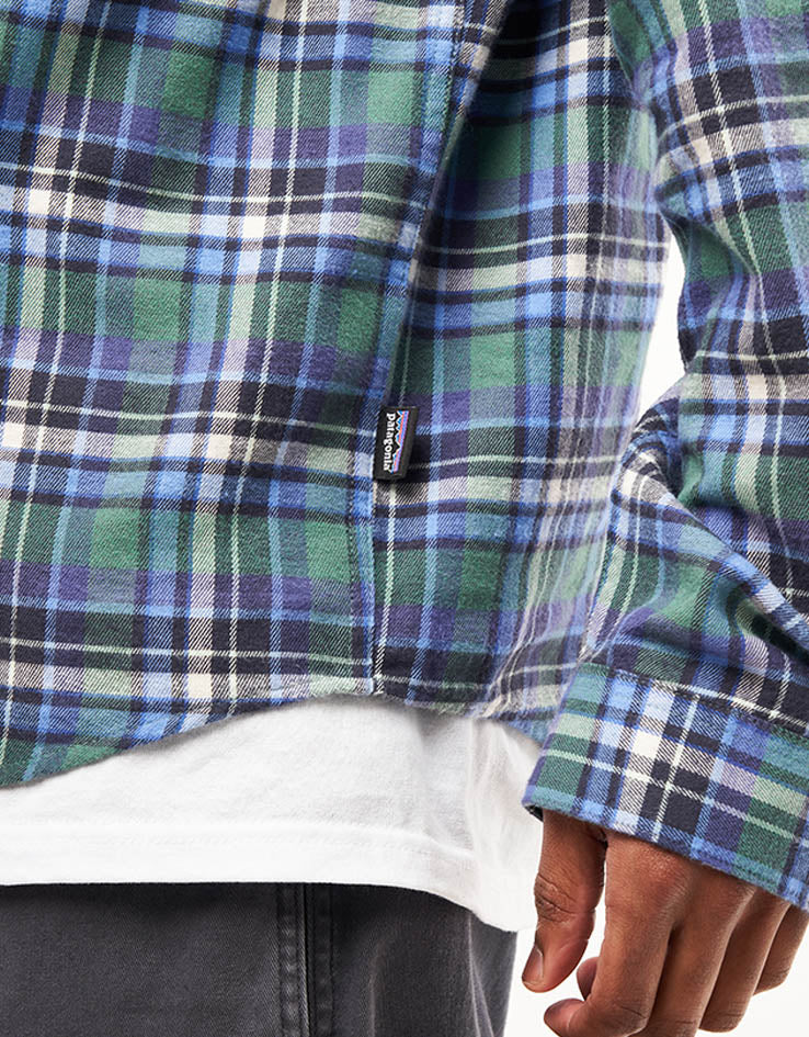 Patagonia Lightweight Fjord L/S Flannel Shirt - Nature Walk: Smolder Blue