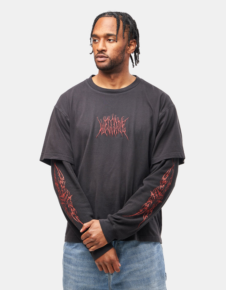 Welcome Caste Layered L/S Knit - Black/Red
