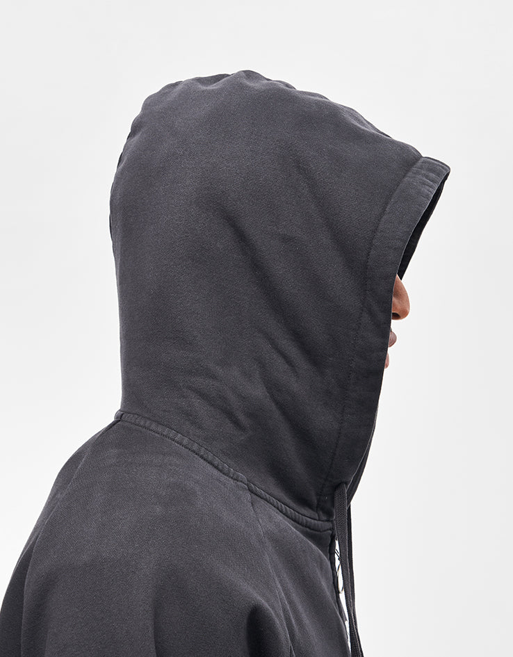 Welcome Duality Cropped Pigment-Dyed Zip Hoodie - Black