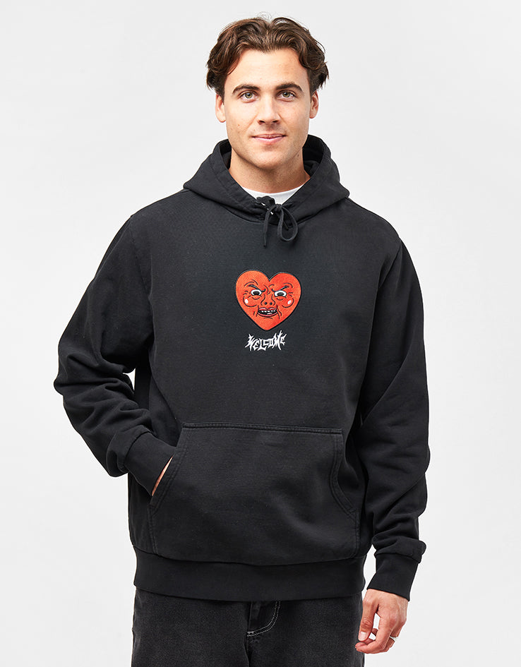 Welcome x Adventure Time Ricardio Embroidered Pigment-Dyed Pullover Hood  - Black