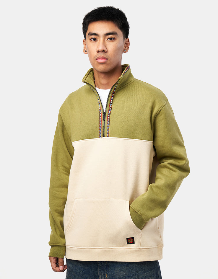 Santa Cruz Quarter Zip Camper Crew - Iguana/Blond Wood
