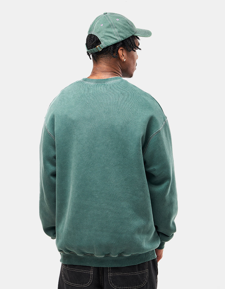 Butter Goods Equipment Applique Crewneck - Washed Fern