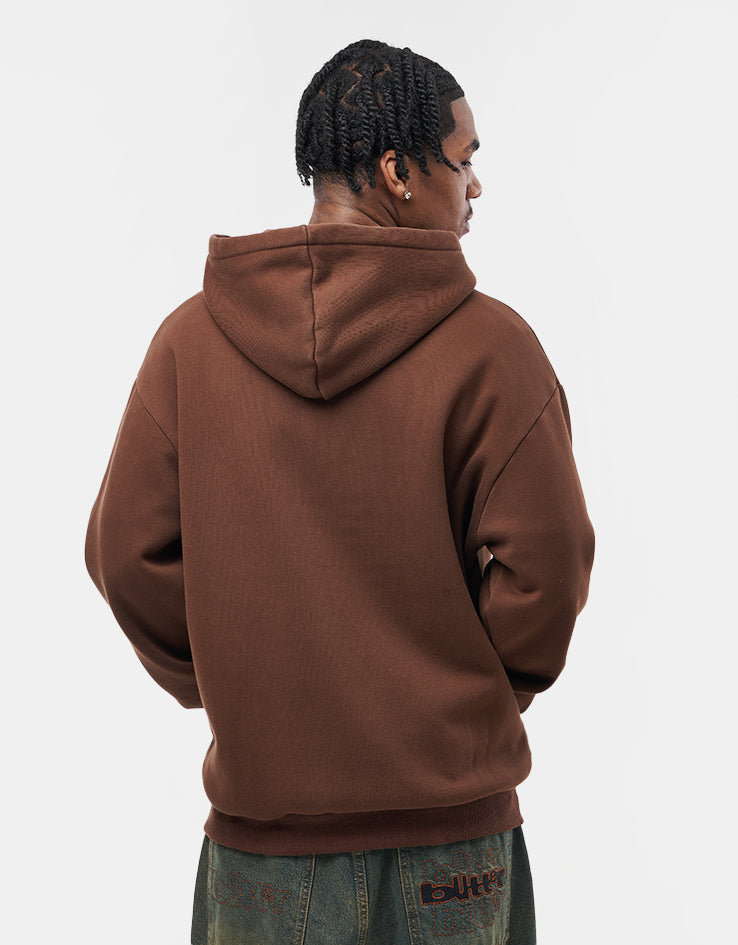 Butter Goods Edge Applique Zip-Thru Hoodie - Brown