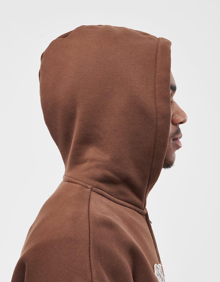 Butter Goods Edge Applique Zip-Thru Hoodie - Brown